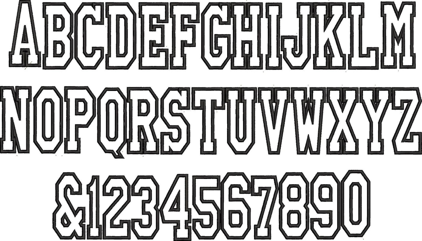 FONT - ATHLETIC BLOCK APPLIQUE